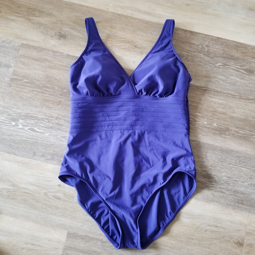 NWT Aqua Green Blue Waist Detail One Piece Swimsuit Size XL